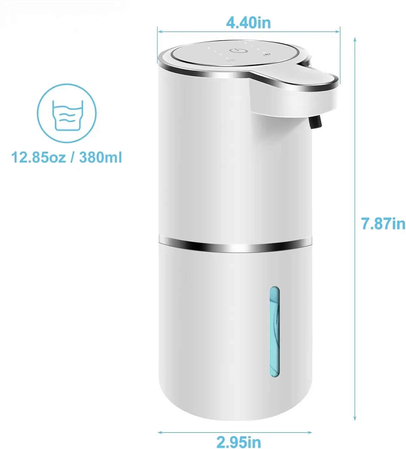 Touchless Foaming Soap Dispenser – USB Rechargeable, 4-Level Adjustable (380ml)