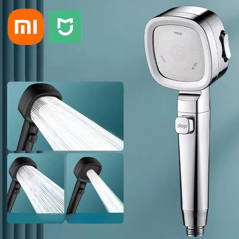 XIAOMI 3-Mode High Pressure Shower Head – Adjustable Water-Saving Sprayer with Massage Function - Bathroom Accessory