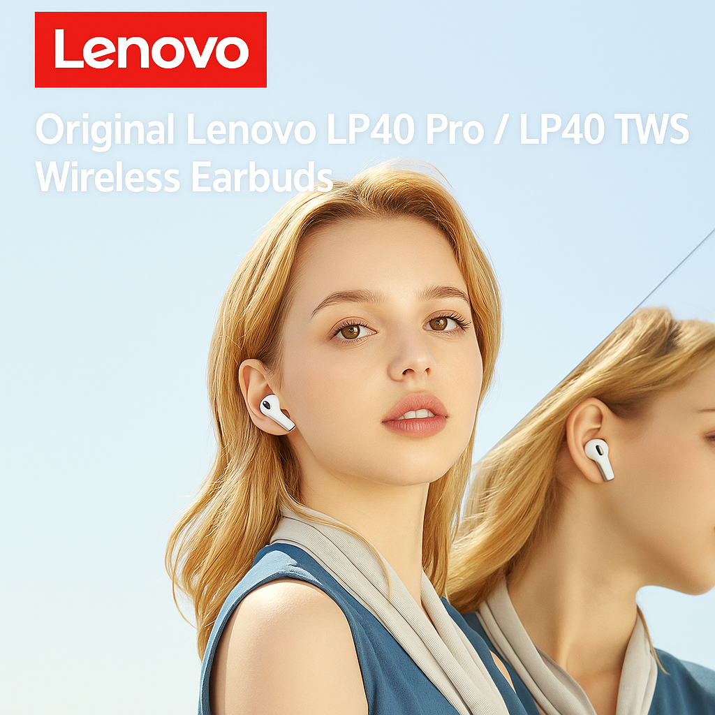 Original Lenovo LP40 Pro / LP40 TWS Wireless Earbuds / Bluetooth 5.1, Noise Reduction, Touch Control, Sports Ready