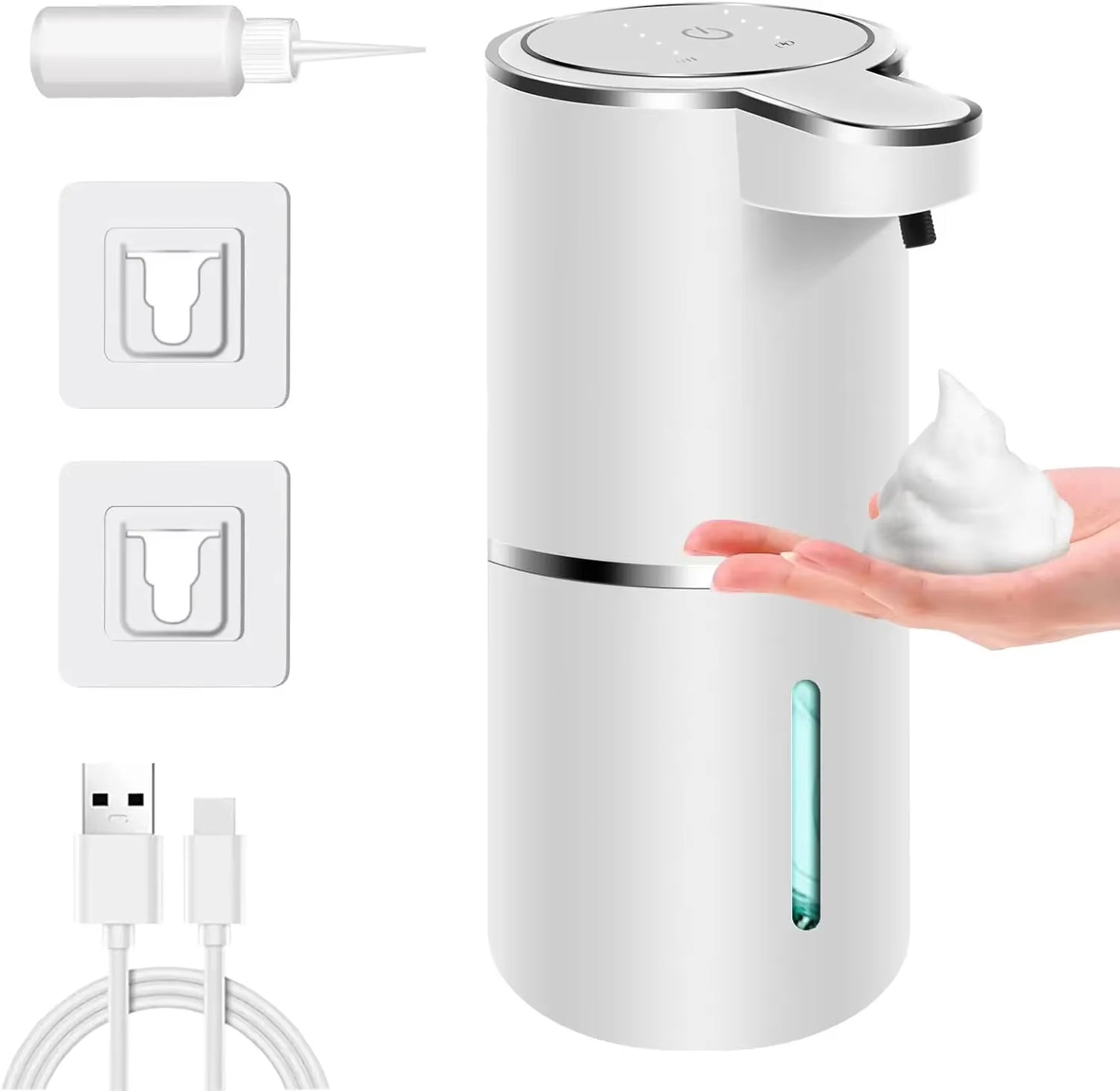 Touchless Foaming Soap Dispenser – USB Rechargeable, 4-Level Adjustable (380ml)