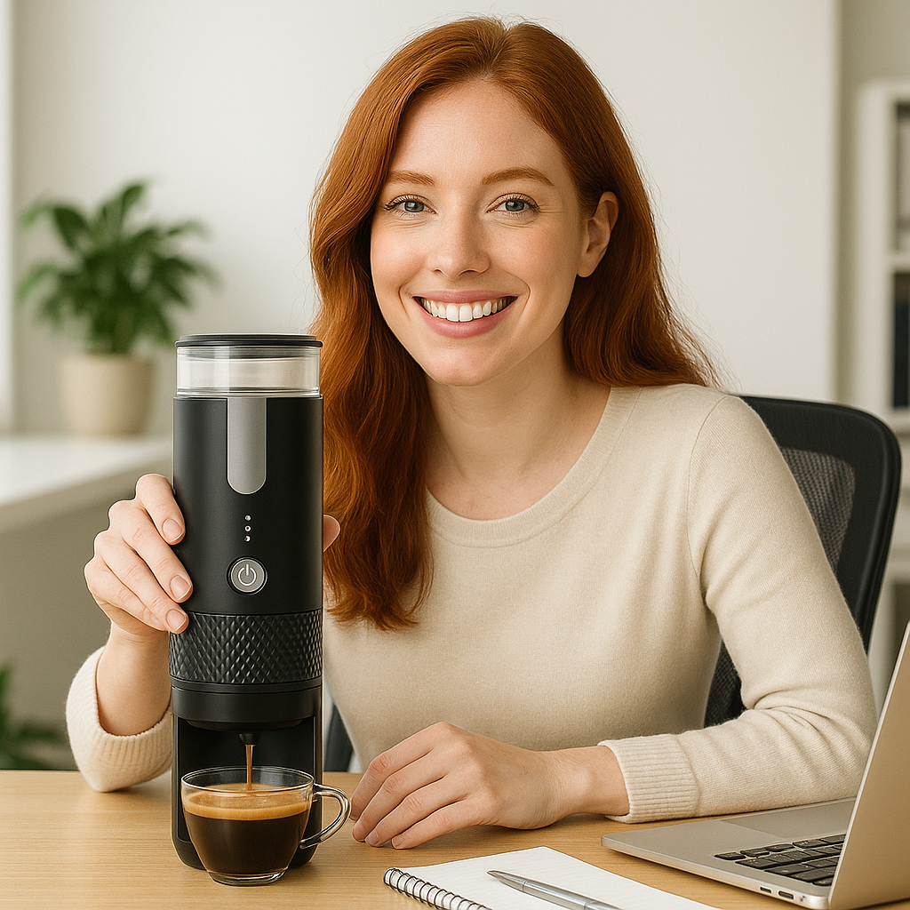Portable Mini Espresso Maker – For Ground Coffee & Capsules / Compact & Travel-Friendly