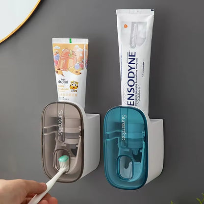 2-in-1 Automatic Toothpaste Dispenser & Toothbrush Holder / Hands-Free, Wall-Mounted | No Waste, Easy to Use | Modern Bathroom Accessory