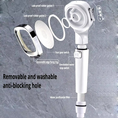 XIAOMI 3-Mode High Pressure Shower Head – Adjustable Water-Saving Sprayer with Massage Function - Bathroom Accessory