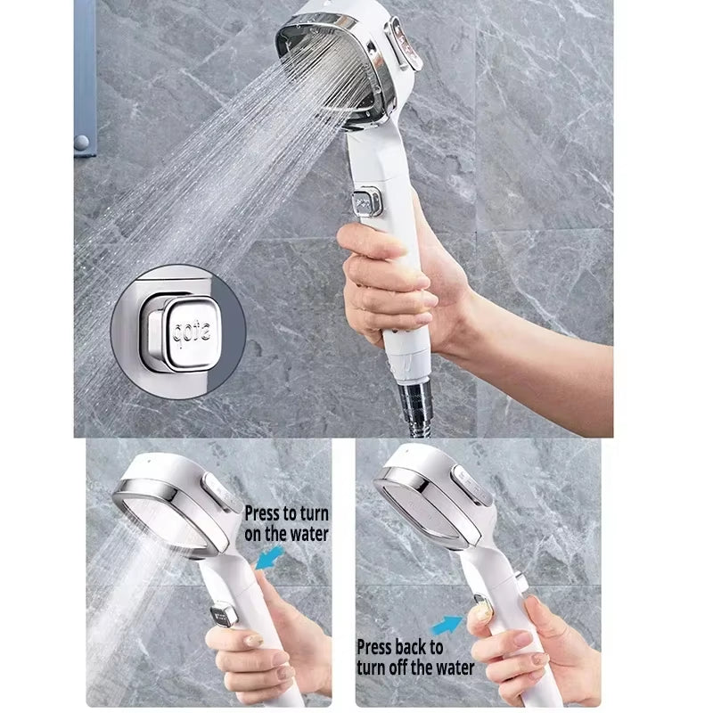 XIAOMI 3-Mode High Pressure Shower Head – Adjustable Water-Saving Sprayer with Massage Function - Bathroom Accessory