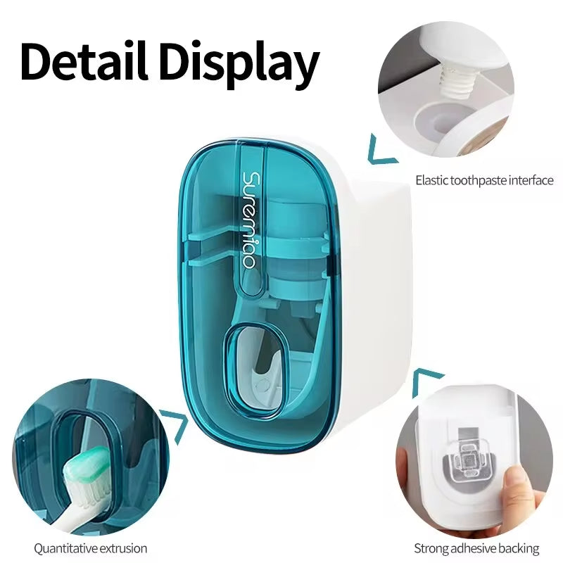 2-in-1 Automatic Toothpaste Dispenser & Toothbrush Holder / Hands-Free, Wall-Mounted | No Waste, Easy to Use | Modern Bathroom Accessory