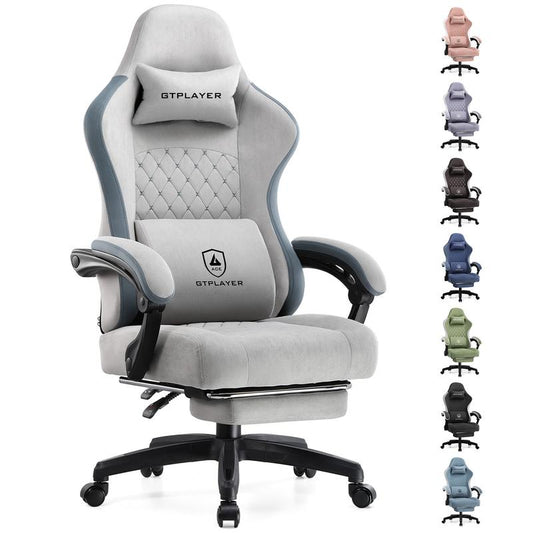 (Springtok) GTPLAYER Gaming Chair – Ergonomic High-Back Office Chair with Pocket Spring Cushion, Technical Fabric, Linkage Armrests & Footrest, Adjustable Design