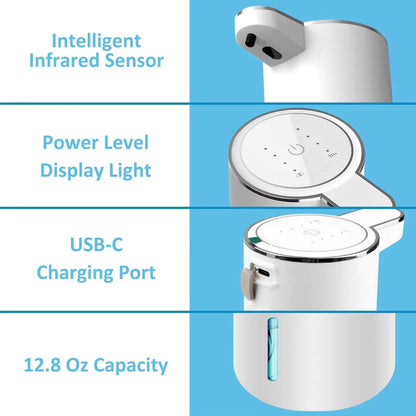 Touchless Foaming Soap Dispenser – USB Rechargeable, 4-Level Adjustable (380ml)