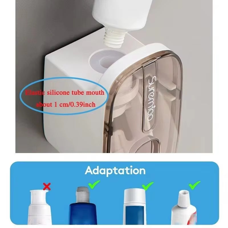 2-in-1 Automatic Toothpaste Dispenser & Toothbrush Holder / Hands-Free, Wall-Mounted | No Waste, Easy to Use | Modern Bathroom Accessory